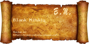 Blank Mihály névjegykártya