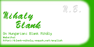mihaly blank business card